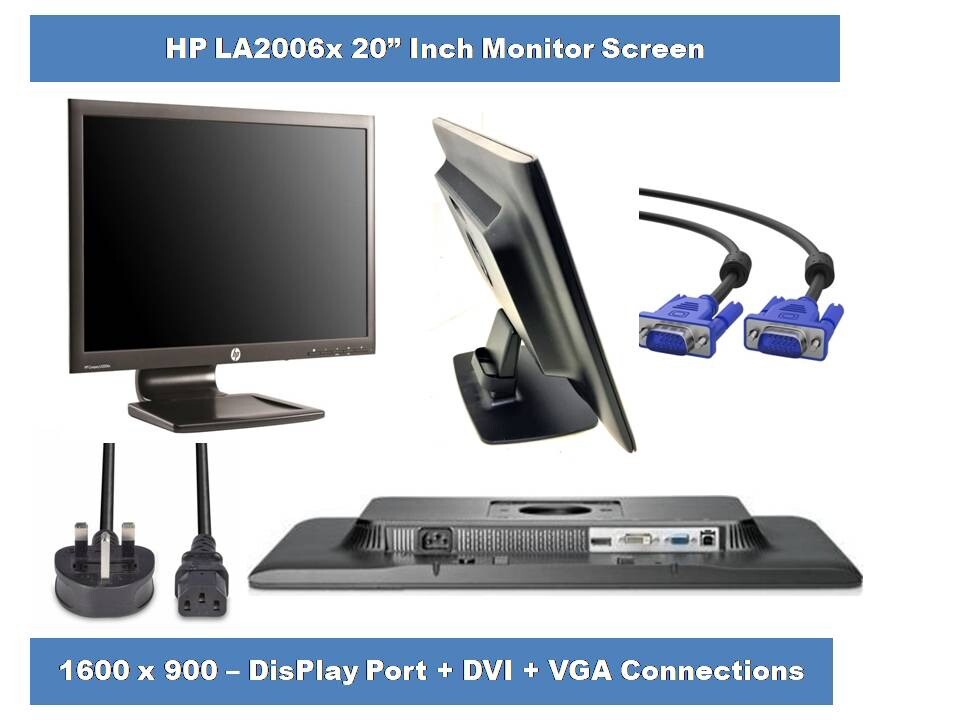 DP DVi VGA PC Computer Monitor Screen 